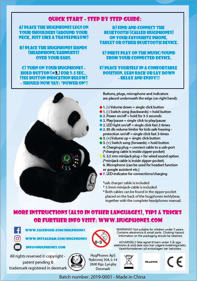 HugPhones Instructions - How to use